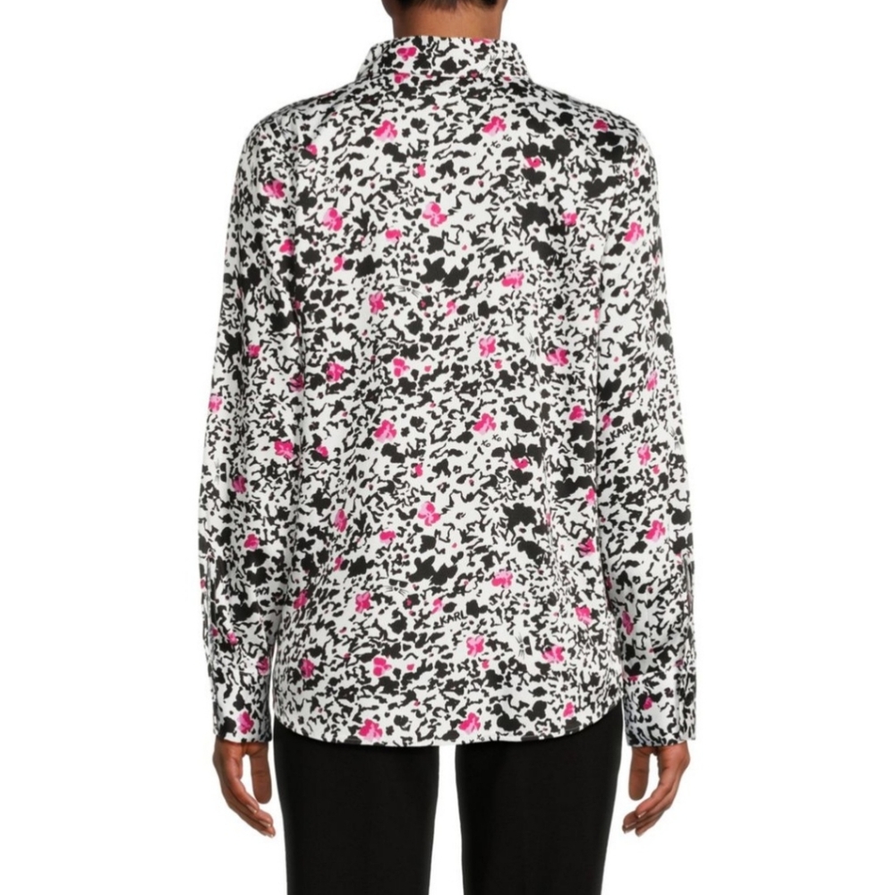 KARL LAGERFELD PRINTED TOP NWT LARGE - Picture 2 of 4